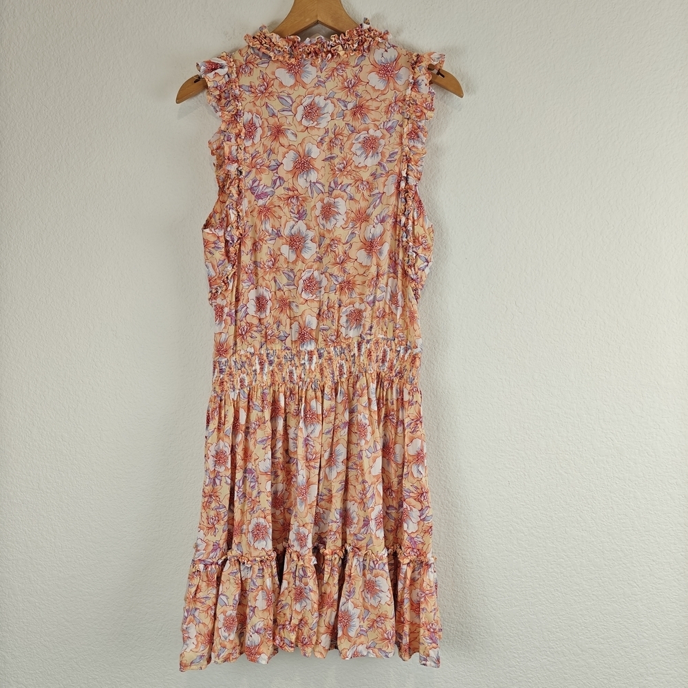 Poupette St Barth Nwot 'Triny' Ruffle-Trim Mini Dress, Yellow Dahlia - Large - Picture 13 of 16